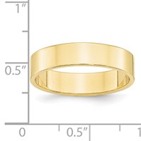 10K Yellow Gold 5mm Lightweight Flat Wedding Band view 4