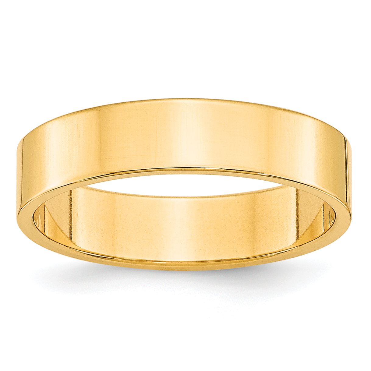10k Yellow Gold 5mm Lightweight Flat Wedding Band Size 7 (1FLL050-7)