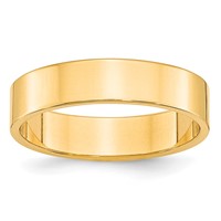 10K Yellow Gold 5mm Lightweight Flat Wedding Band view 1