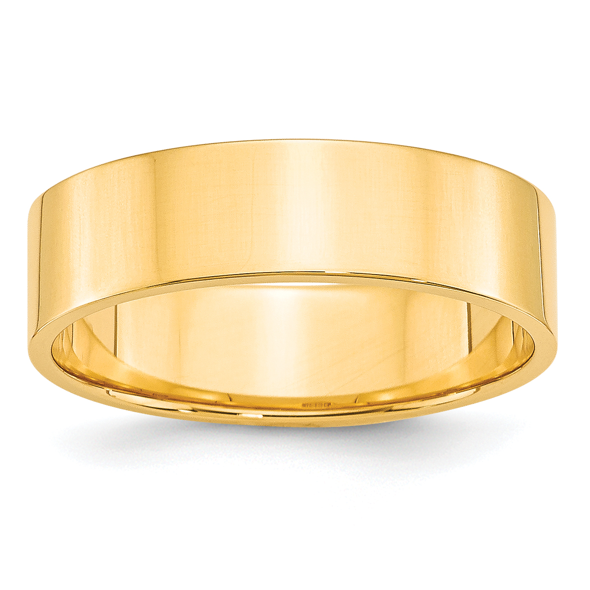 10k Yellow Gold 6mm Lightweight Flat Wedding Band Size 10 (1FLL060-10)