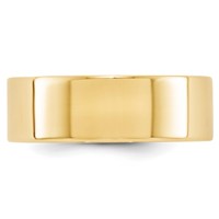 10K Yellow Gold 7mm Lightweight Flat Wedding Band, Size 9 view 2