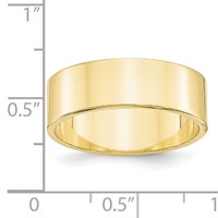 10K Yellow Gold 7mm Lightweight Flat Wedding Band, Size 9 view 3