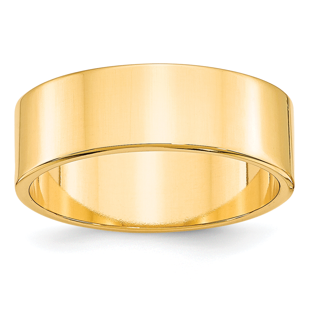 10k Yellow Gold 7mm Lightweight Flat Wedding Band Size 10.5 (1FLL070-10.5)