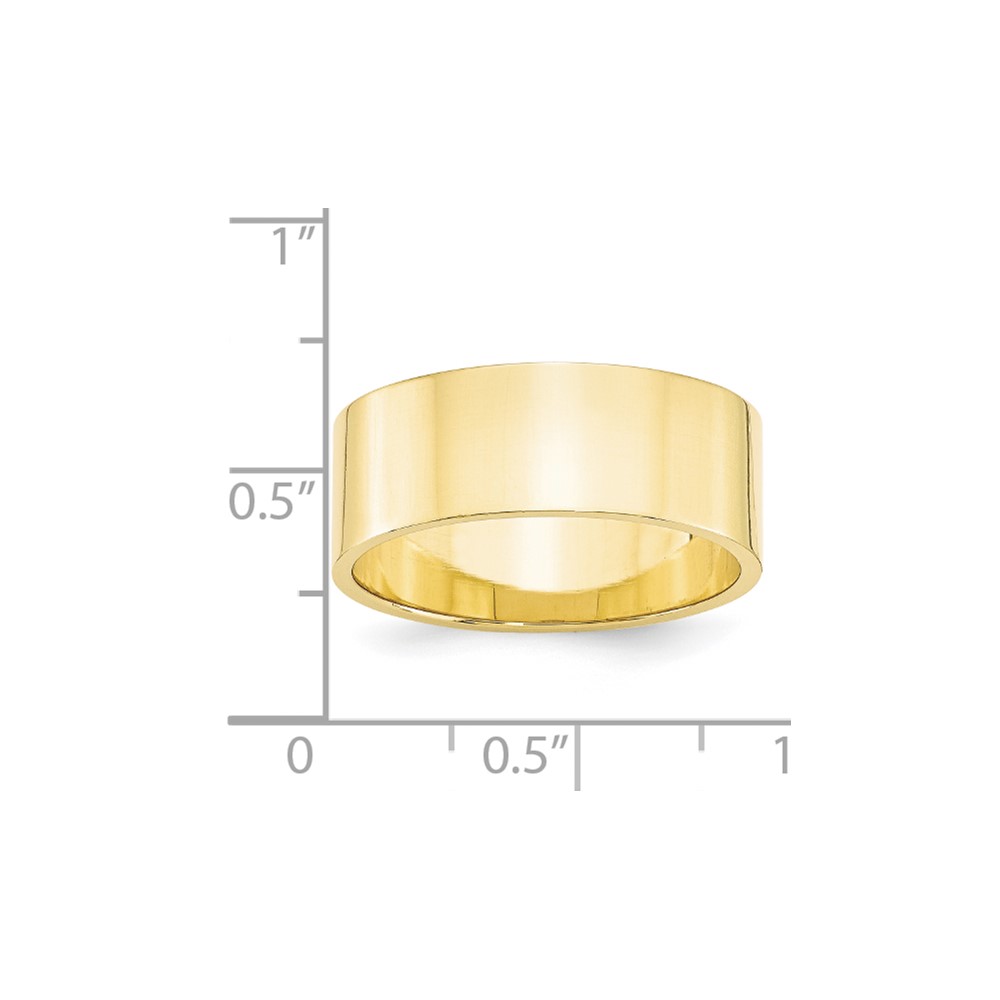 10k Yellow Gold 8mm Lightweight Flat Wedding Band Size 11.5 (1FLL080-11.5)
