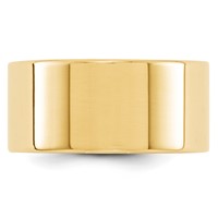 10K Yellow Gold 10mm Lightweight Flat Wedding Band view 3