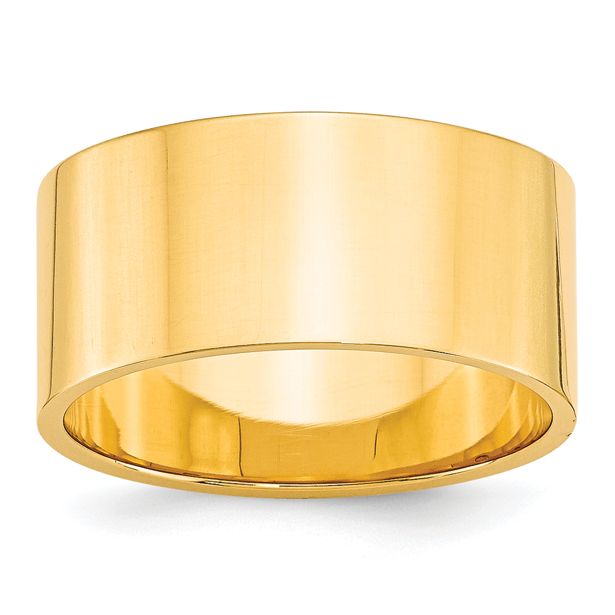 10k Yellow Gold 10mm Lightweight Flat Wedding Band Size 10.5 (1FLL100-10.5)