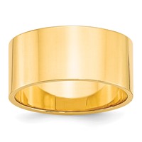 10K Yellow Gold 10mm Lightweight Flat Wedding Band view 1