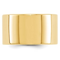 10K Yellow Gold 12mm Lightweight Flat Wedding Band view 2