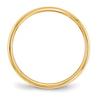 10K Yellow Gold 2mm Half Round Wedding Band view 2