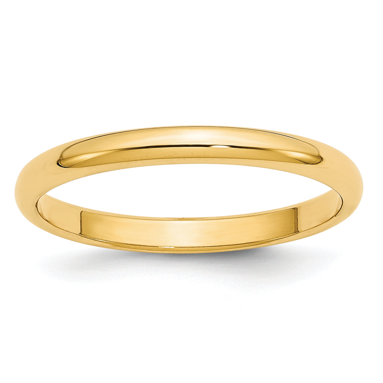 10k Yellow Gold 2.5mm Half Round Wedding Band Size 10 (1HR025-10)