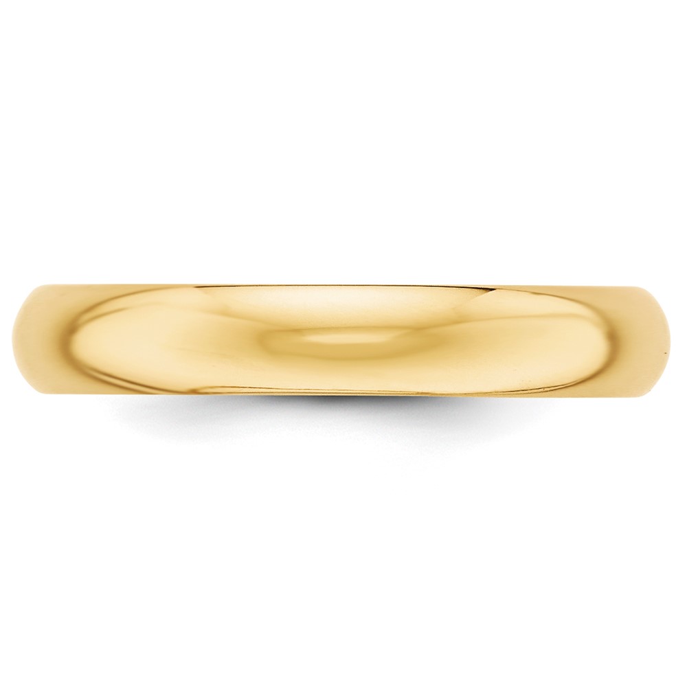 10k Yellow Gold 4mm Half Round Wedding Band Size 7 (1HR040-7)