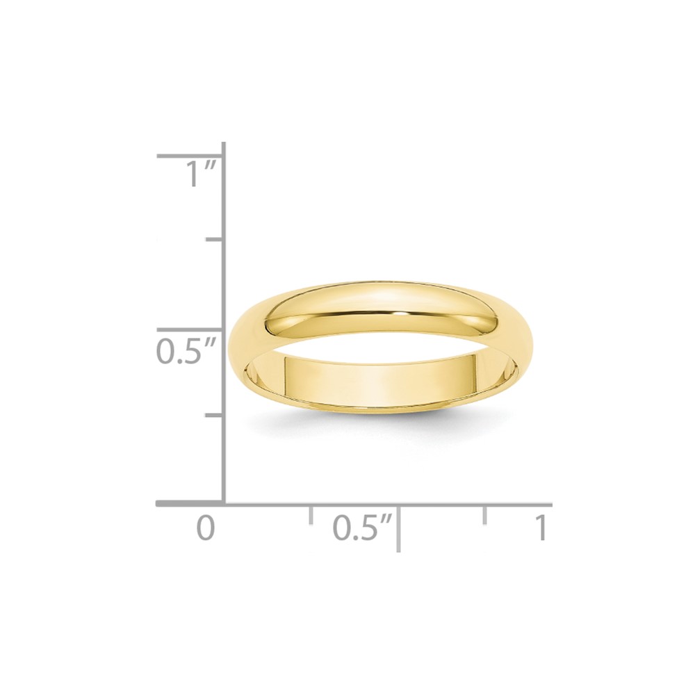 10k Yellow Gold 4mm Half Round Wedding Band Size 7 (1HR040-7)