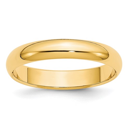 10k Yellow Gold 4mm Half Round Wedding Band Size 10