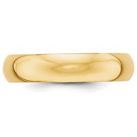 10K Yellow Gold 5mm Half Round Wedding Band view 3