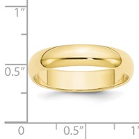 10K Yellow Gold 5mm Half Round Wedding Band view 4