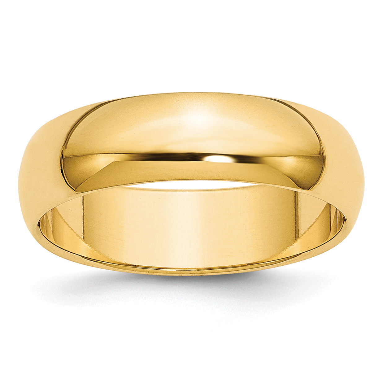 10k Yellow Gold 6mm Half Round Wedding Band Size 10 (1HR060-10)