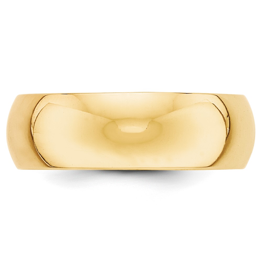 10k Yellow Gold 7mm Half Round Wedding Band Size 7 (1HR070-7)
