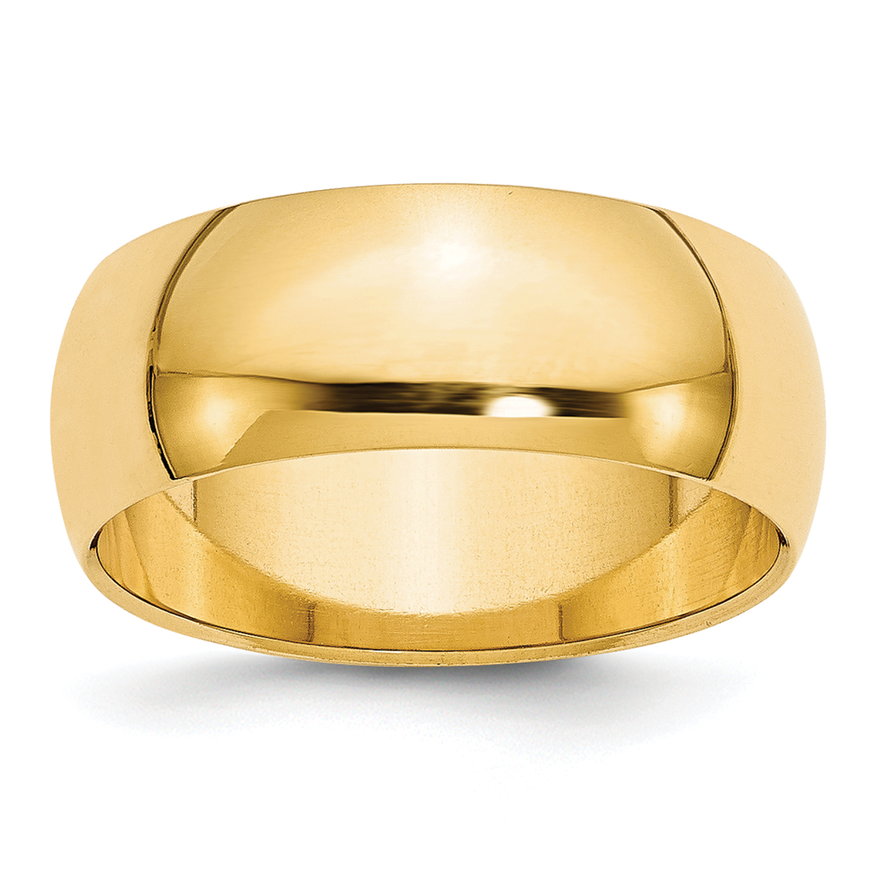 10k Yellow Gold 8mm Half Round Wedding Band Size 11 (1HR080-11)
