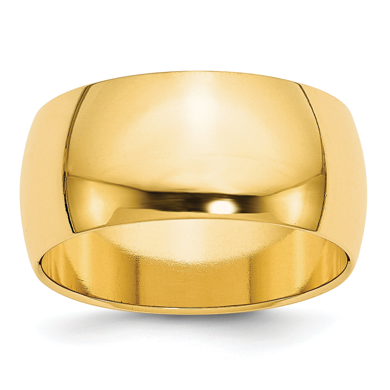 10k Yellow Gold 10mm Half Round Wedding Band Size 12 (1HR100-12)
