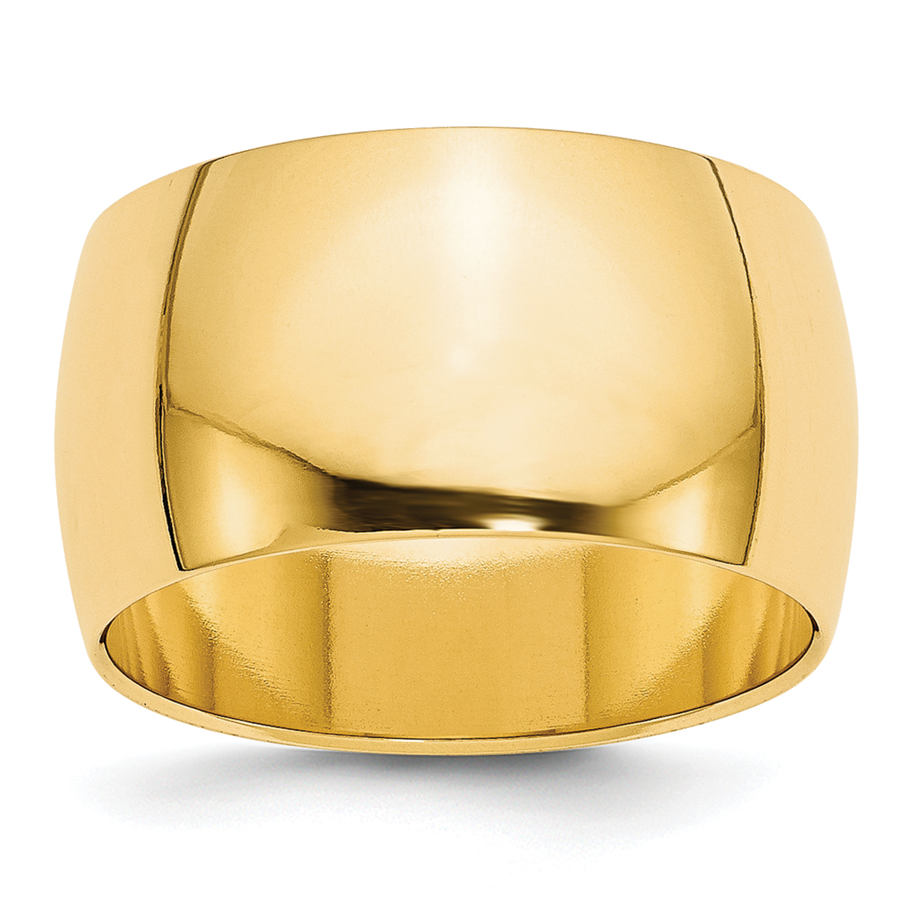 10k Yellow Gold 12mm Half Round Wedding Band Size 8 (1HR120-8)