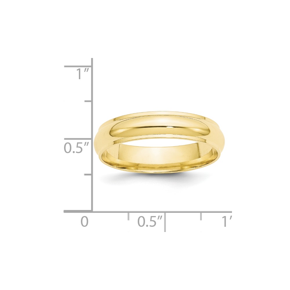 10k Yellow Gold 5mm Half Round with Edge Wedding Band Size 9 (1HRE050-9)