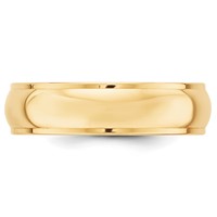 10K Yellow Gold 6mm Half Round Band with Edge Wedding view 2