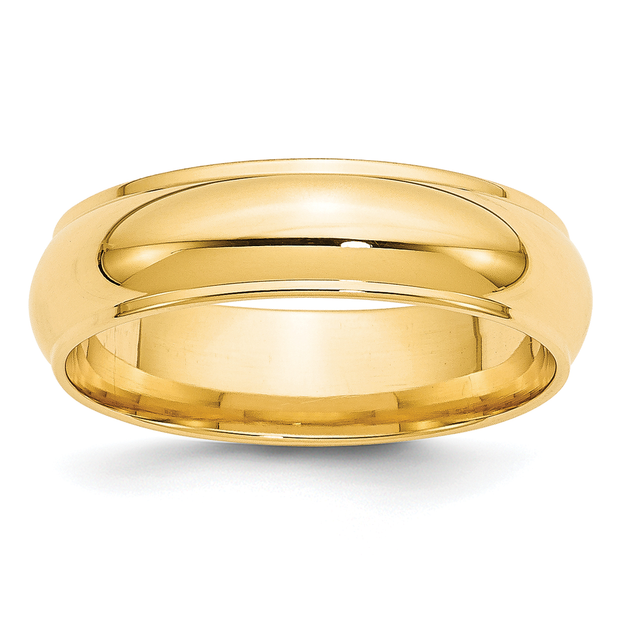 10k Yellow Gold 6mm Half Round with Edge Wedding Band Size 11 (1HRE060-11)
