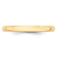 10K Yellow Gold 2.5mm Lightweight Half Round Wedding Band view 2