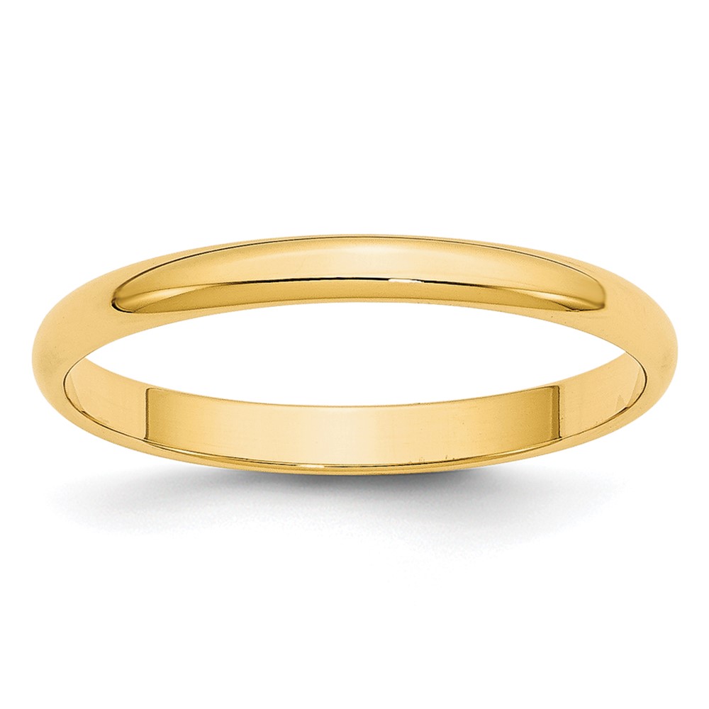 10k Yellow Gold 2.5mm Lightweight Half Round Wedding Band Size 10.5 (1HRL025-10.5)