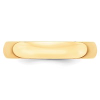 10K Yellow Gold 4mm Lightweight Half Round Wedding Band view 2