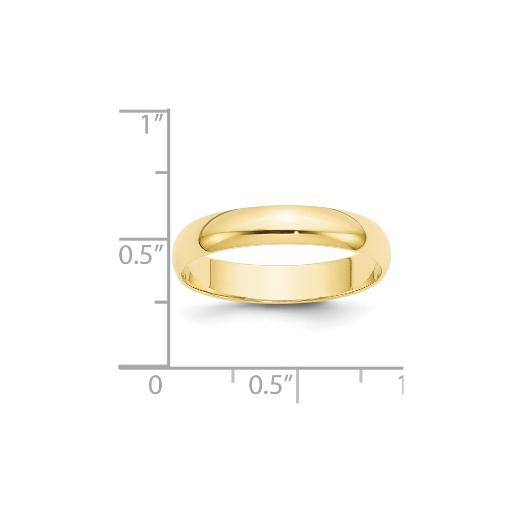 10k Yellow Gold 4mm Lightweight Half Round Wedding Band Size 9 (1HRL040-9)