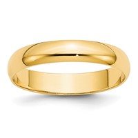 10K Yellow Gold 4mm Lightweight Half Round Wedding Band view 1
