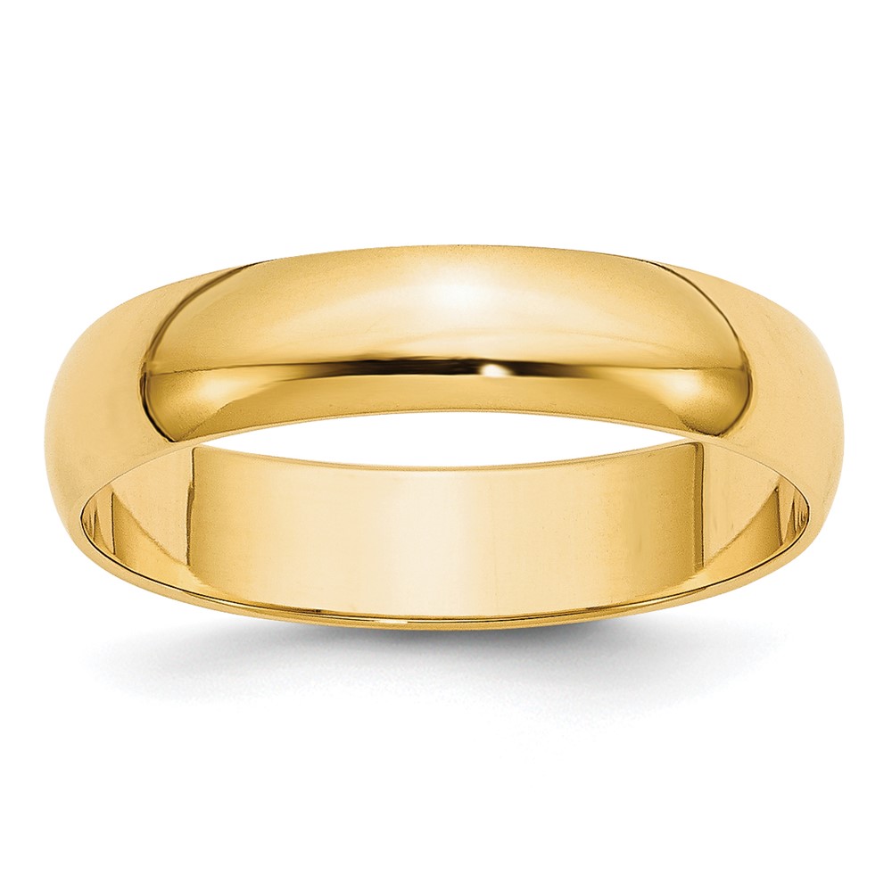 10k Yellow Gold 5mm Lightweight Half Round Wedding Band Size 10 (1HRL050-10)
