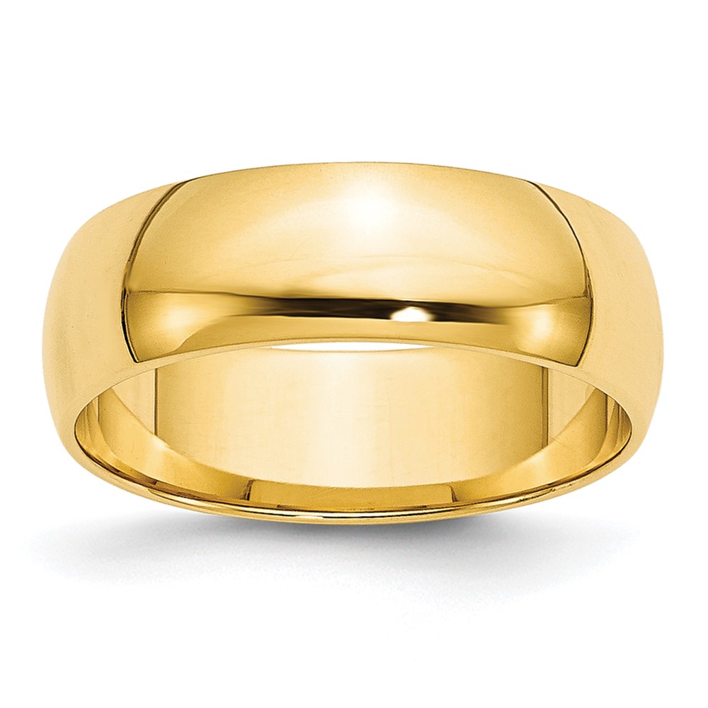 10k Yellow Gold 6mm Lightweight Half Round Wedding Band Size 4.5 (1HRL060-4.5)