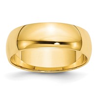 10K Yellow Gold 6mm Lightweight Half Round Wedding Band view 1