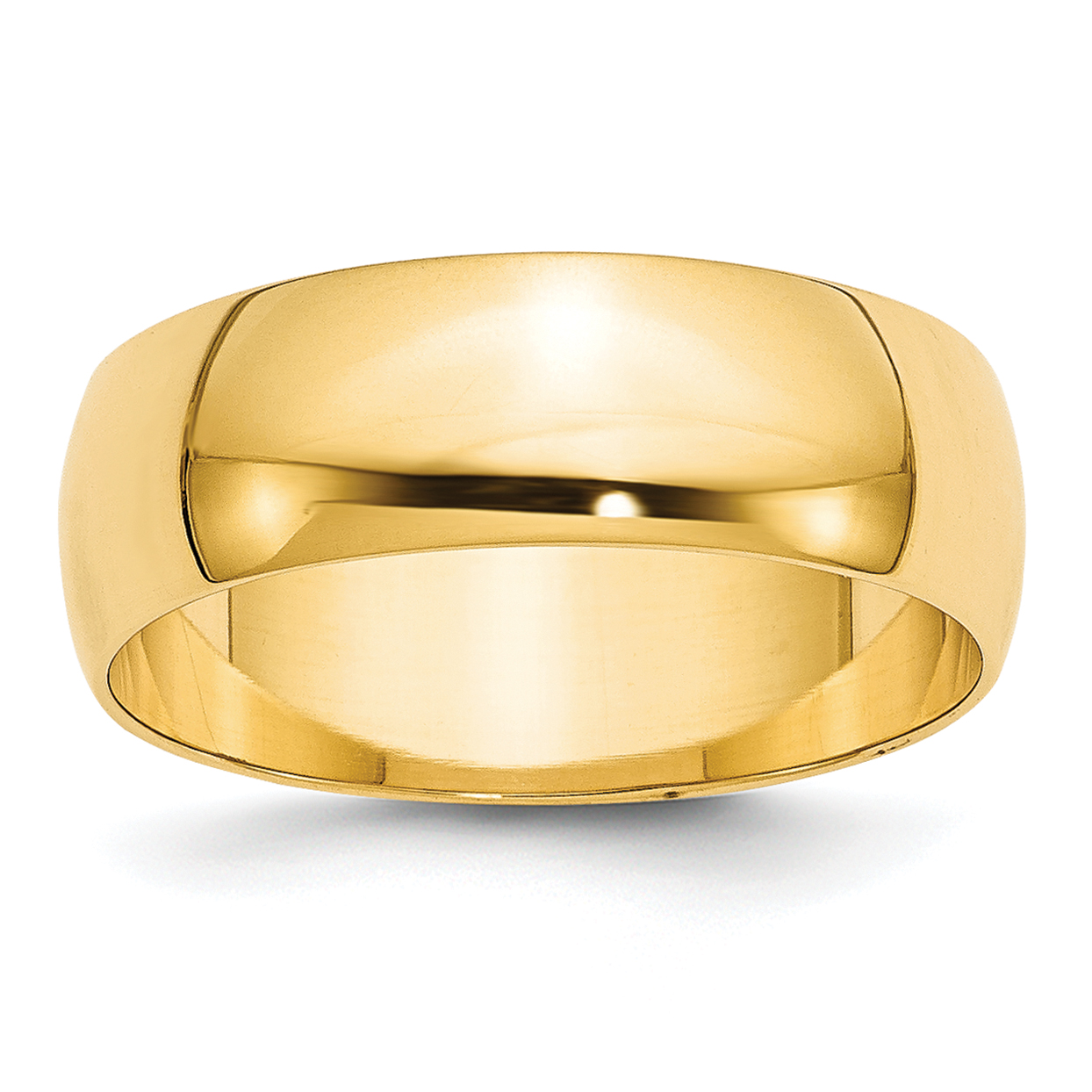 10k Yellow Gold 7mm Lightweight Half Round Wedding Band Size 10 (1HRL070-10)