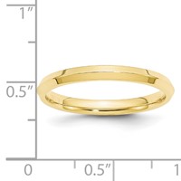 10K Yellow Gold 2.5mm Knife Edge Comfort Fit Wedding Band view 4