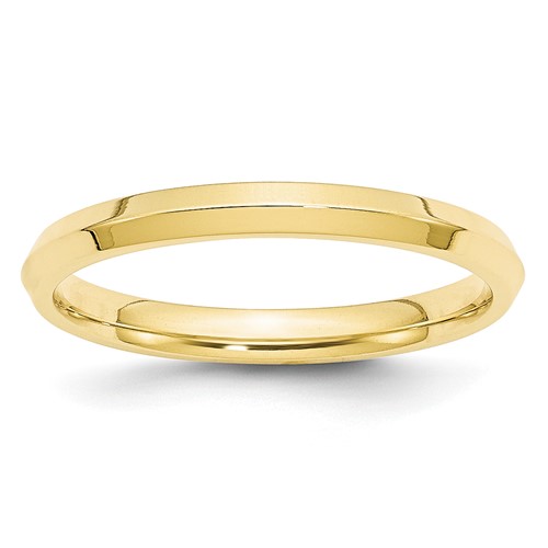 10K Yellow Gold 2.5mm Knife Edge Comfort Fit Wedding Band, Size 6