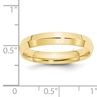 10K Yellow Gold 4mm Knife Edge Comfort Fit Wedding Band view 3