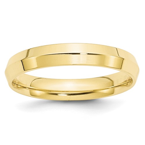 10k Yellow Gold 4mm Knife Edge Comfort Fit Wedding Band Size 9