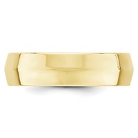 10K Yellow Gold 6mm Knife Edge Comfort Fit Wedding Band view 2