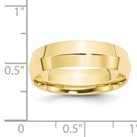 10K Yellow Gold 6mm Knife Edge Comfort Fit Wedding Band view 3