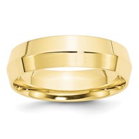 10K Yellow Gold 6mm Knife Edge Comfort Fit Wedding Band view 1