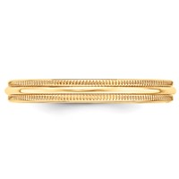 10K Yellow Gold 3mm Milgrain Half Round Wedding Band view 3