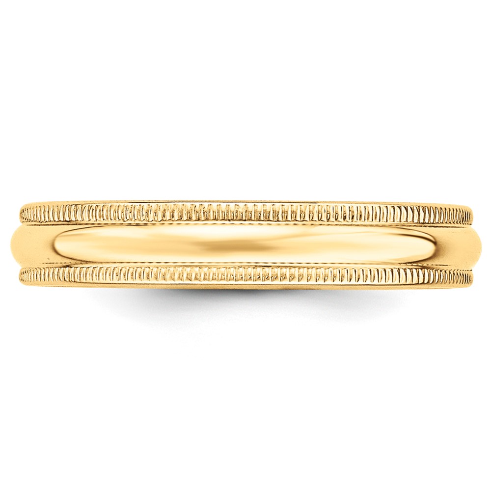 10k Yellow Gold 4mm Milgrain Half Round Wedding Band Size 8 (1M040-8)