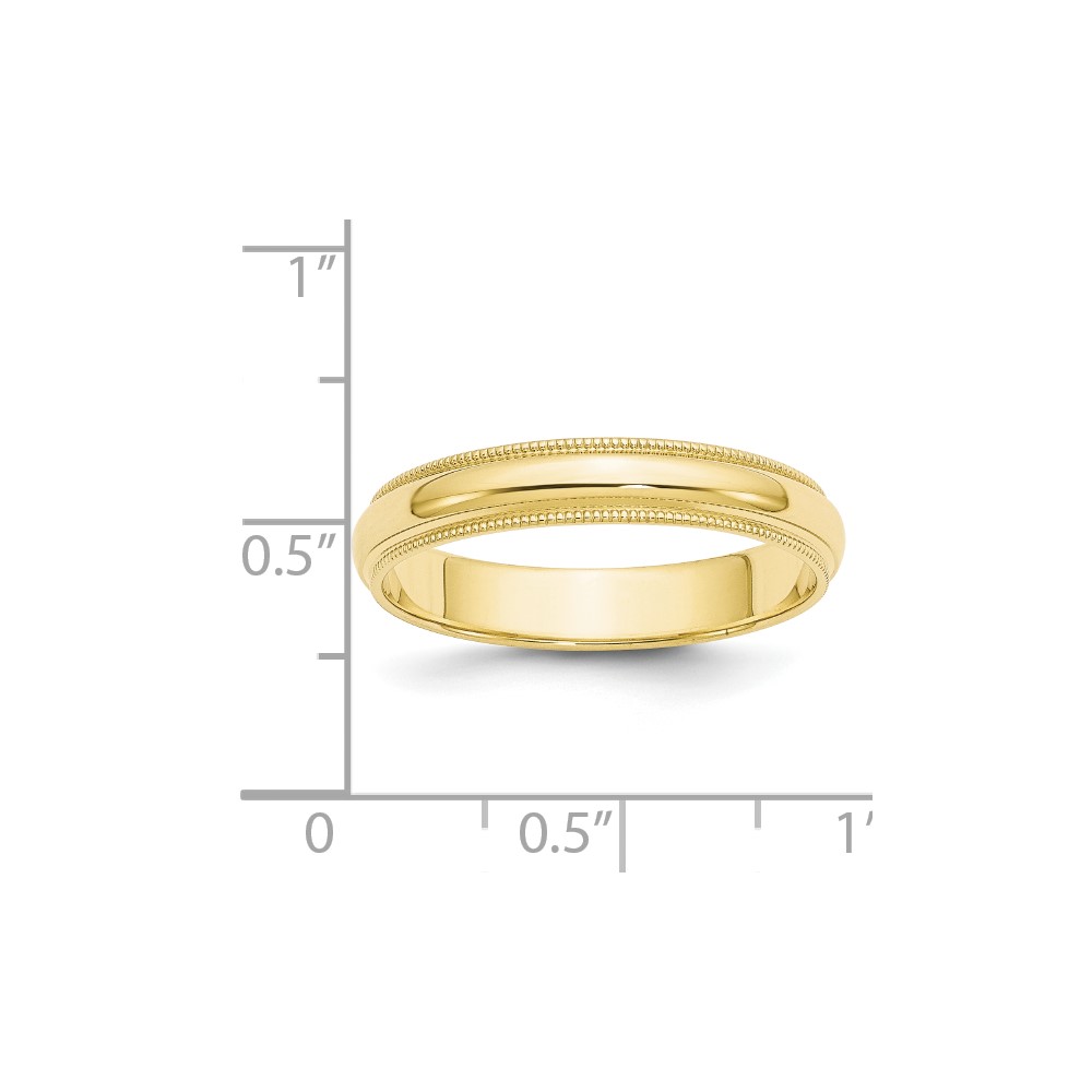 10k Yellow Gold 4mm Milgrain Half Round Wedding Band Size 8 (1M040-8)