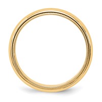 10K Yellow Gold 5mm Milgrain Half Round Wedding Band view 2