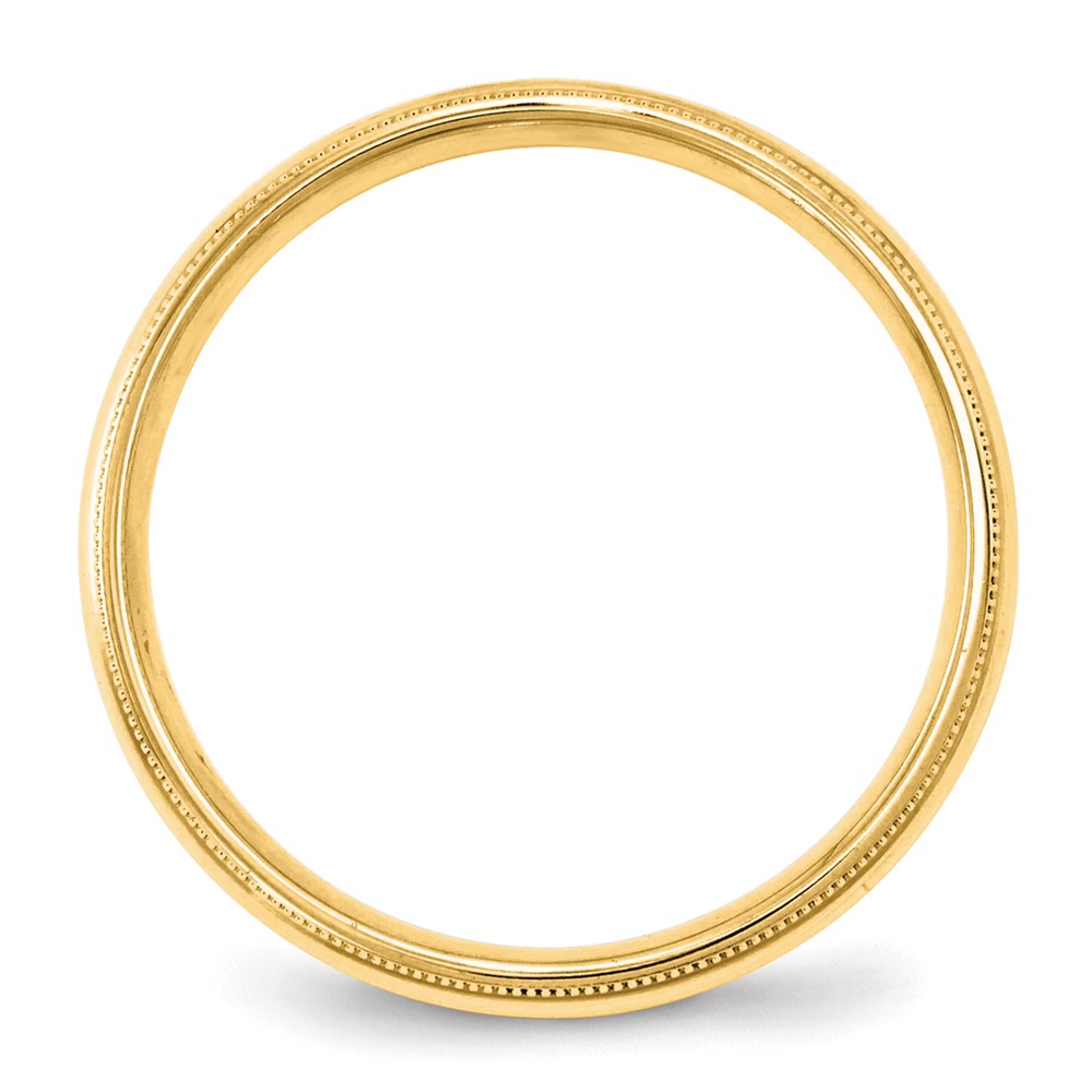 10k Yellow Gold 4mm Milgrain Half Round Comfort Fit Wedding Band Size 4.5 (1MC040-4.5)