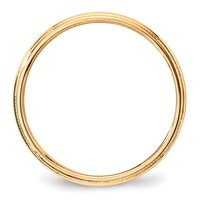 10K Yellow Gold 3mm Lightweight Milgrain Half Round Wedding Band view 2
