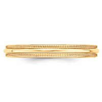 10K Yellow Gold 3mm Lightweight Milgrain Half Round Wedding Band view 3
